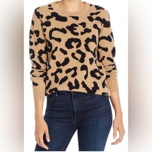 Leopard Print Camel Sweater